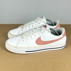 Nike Court Legacy Next Nature Leather Sneakers Womens 9.5 White Rose Casual